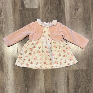 Mayoral Pink and Cream Floral Formal Dress with Bolero